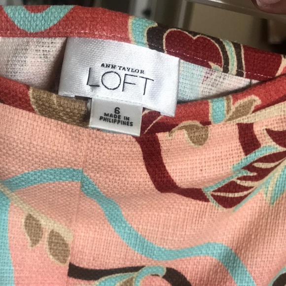 Anne Taylor Loft multicolor floral print midi skirt size 6 - Picture 2 of 3